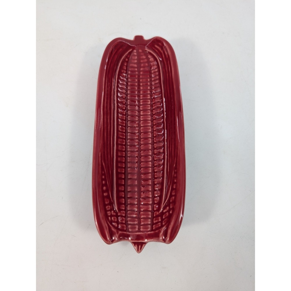 Vintage Sur la Table Red Corn on the Cob Holder Dish Portugal